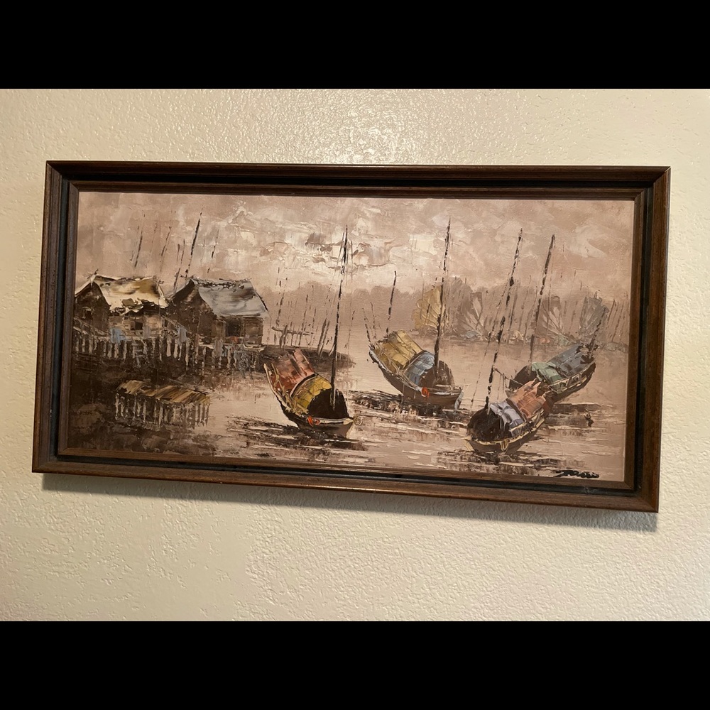 MCM Painting of ships at harbor